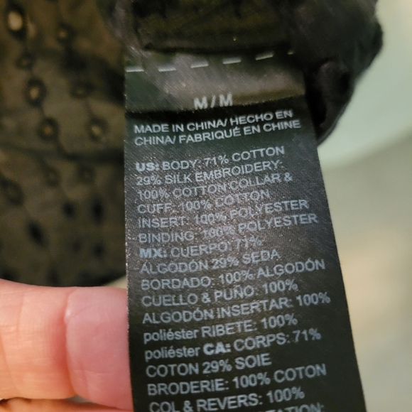 White House Black Market Medium black eyelet Sleeveless blouse - Picture 4 of 5